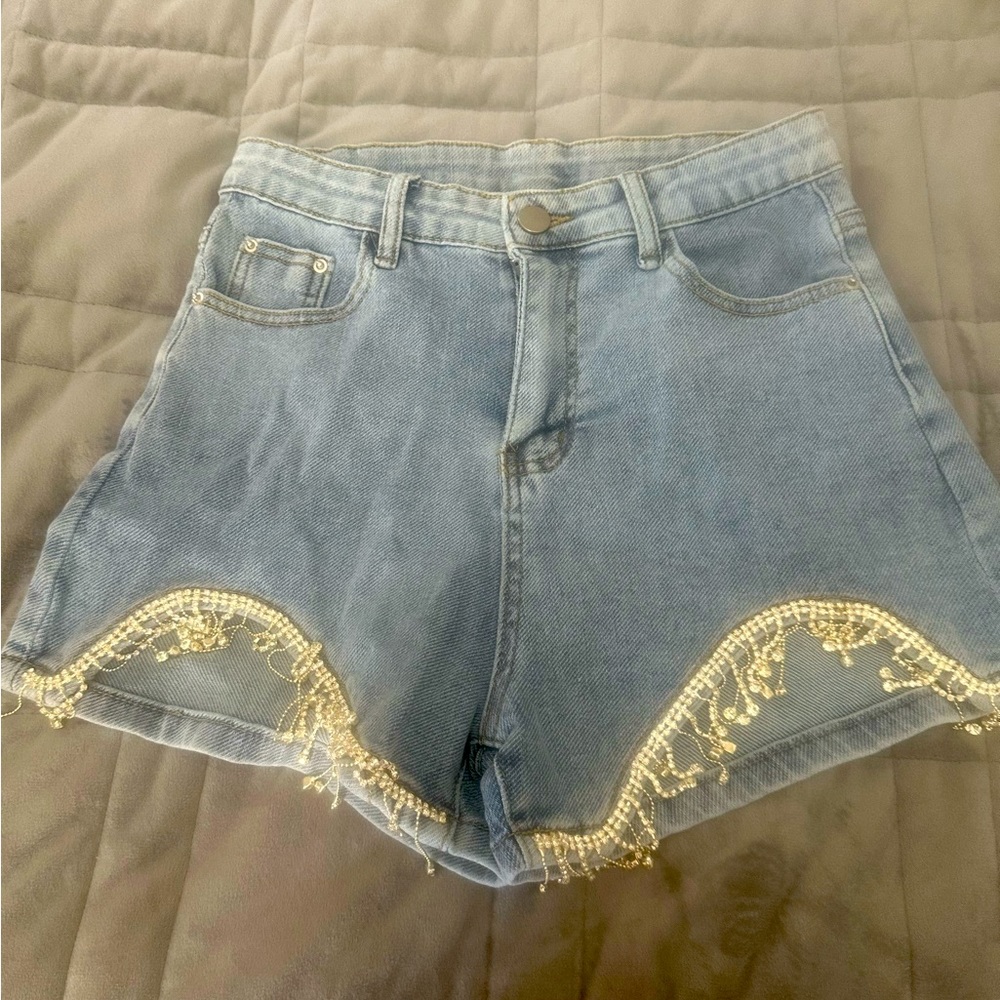 NWOT- Cute Rhinestone Denim Shorts. Perfect for Country Concerts